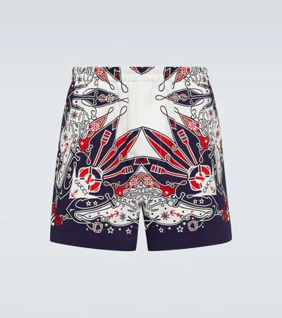 Gucci Bandana Printed Cotton Shorts In Multicoloured