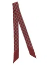 Gucci Gg Laminated Long Scarf With Pointed Ends In Red