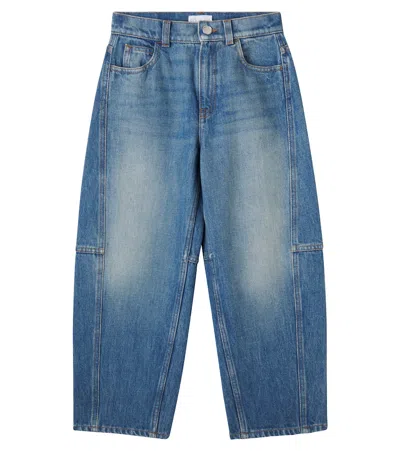 Gucci Kids' Barrel-leg Jeans In Blue