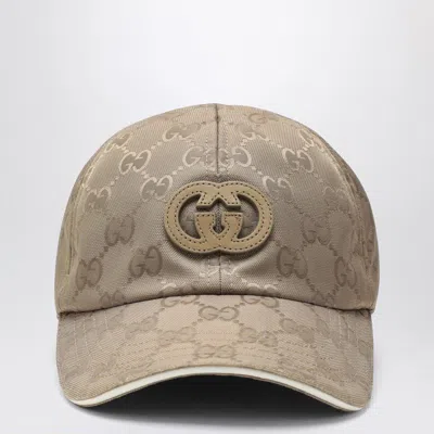 Gucci Baseball Cap Beige In Nylon Gg