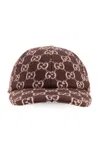 Gucci Gg Canvas Wool Baseball Cap In Brown