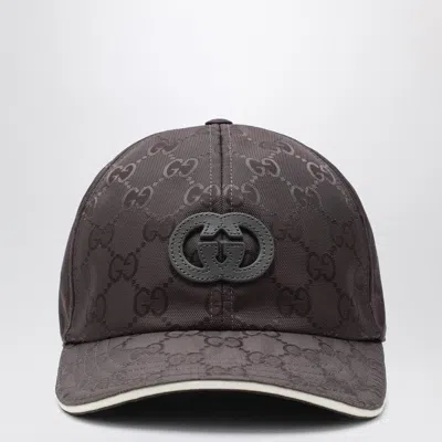 Gucci Baseball Cap Grey In Nylon Gg In Brown