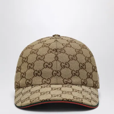 Gucci Baseball Cap In Beige/dark Brown Gg Fabric Women