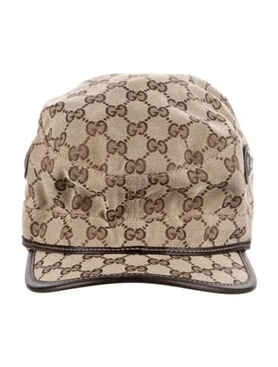 Pre-owned Gucci Baseball Cap With Adjustable Belt Buckle Closure In Brown