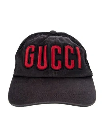 Pre-owned Gucci Baseball Cap With Embroidered Logo In Black