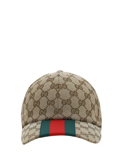 Gucci Baseball Hat In Beige/ebony/mc