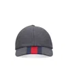Gucci Canvas Baseball Hat With Web In Gray