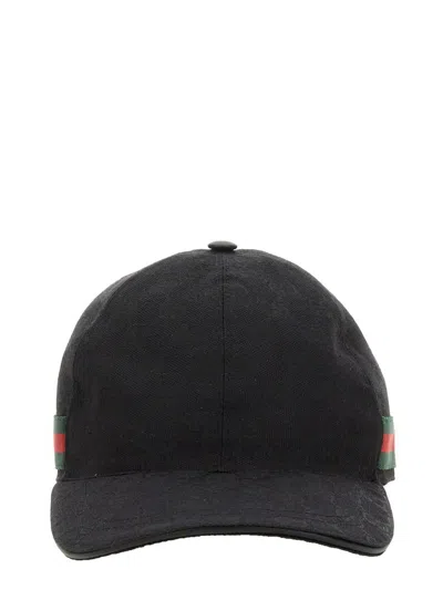 Gucci Baseball Hat With Web In Animal Print