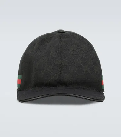 Gucci Black Canvas Original Gg Baseball Cap
