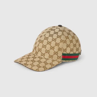 Gucci Gg Canvas Baseball Hat With Web In Multi
