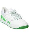 Gucci Green Basket Sneakers In White