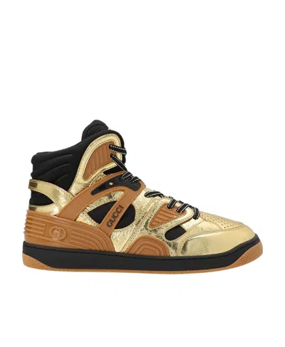 Gucci Basket Hi-top Trainers In Brown