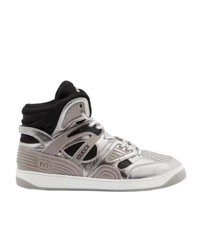 Gucci Basket High-top Sneakers In Gray
