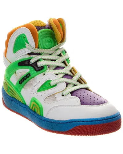 Gucci Basket Leather & Mesh Sneaker In Transparent