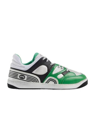 GUCCI GUCCI BASKET ROUND TOE LACE-UP SNEAKERS