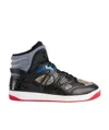 Gucci Basket Panelled High-top Sneakers In Black