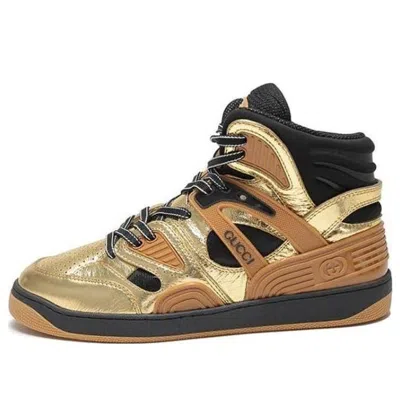Gucci Basket Sneakers 'tan Gold Black'