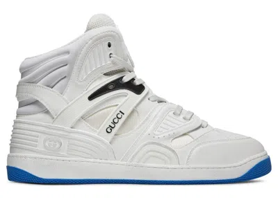 Pre-owned Gucci Basket (women's) Sneakers In White/blue In Multi