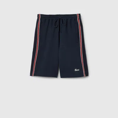 Gucci Cotton Jersey Basketball Shorts In Blue