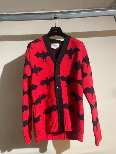 Pre-owned Gucci Bat Knit Cardigan In Red