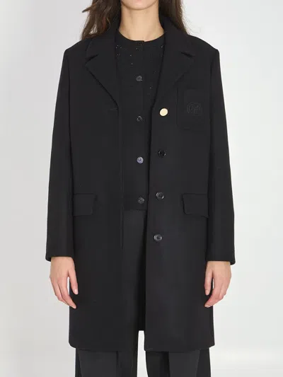 Gucci Batavia Wool Coat In Black