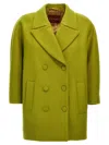 Gucci Green Double-breasted Jacket With Notched Revers In Wool Woman In Green