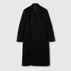 Gucci Batavia Wool Coat With Web In Black