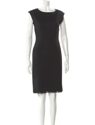 Pre-owned Gucci Bateau Neckline Knee-length Dress In Black