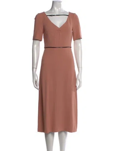 Pre-owned Gucci Bateau Neckline Midi Length Dress In Pink
