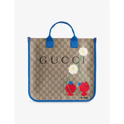 Gucci Be Eb.mu/blu Mr Snee Kids Mr. Men Monogram-print Canvas Tote Bag In Brown