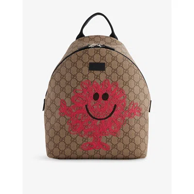 Gucci Be Ebo.mu/blu/brb/br Kids Mr. Men Monogram-print Canvas Backpack