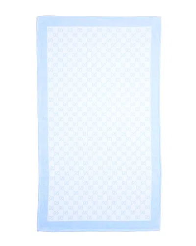 Gucci Gg Logo Silk Scarf1 In Blue