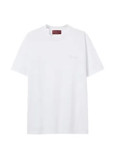 Gucci Beaded-emblem T-shirt In White
