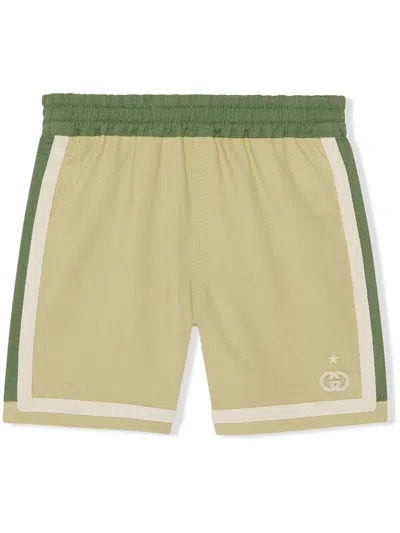 Gucci Babies' Beaded-gg Bermuda Shorts In Green