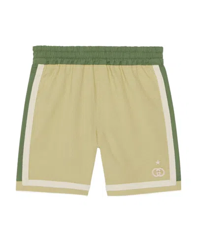 Gucci Beaded-gg Bermuda Shorts In Green
