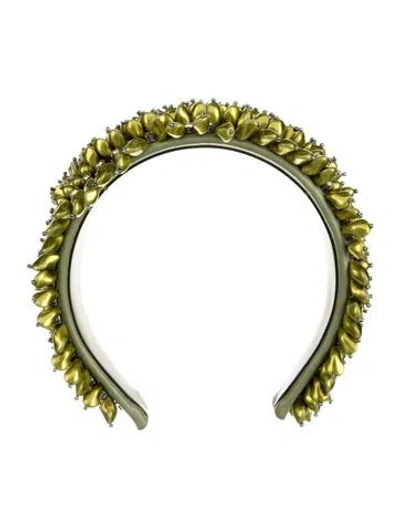 Pre-owned Gucci Beaded Headband W/tags In Green