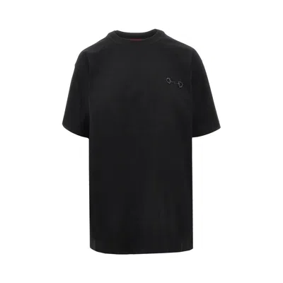 Gucci Beaded Horsebit Embroidery T-shirt In Black
