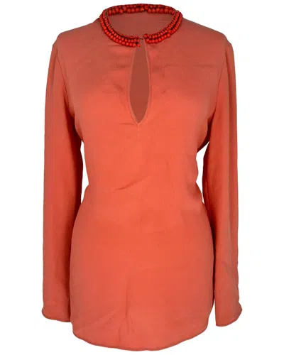 Pre-owned Gucci Beaded Neckline Blouse
