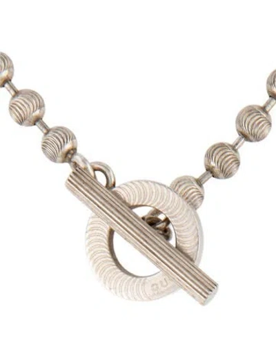 Pre-owned Gucci Beaded Toggle Chain Necklace, 15.5" In Multi