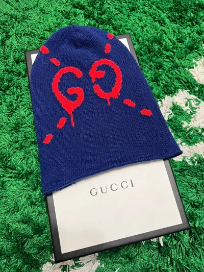 Pre-owned Gucci Beanie In Blue