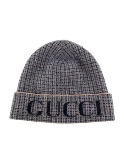 Pre-owned Gucci Beanie Hat In Blue