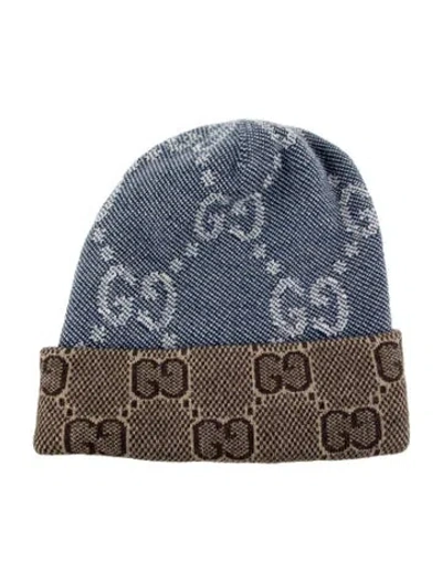 Pre-owned Gucci Beanie Hat W/tags In Blue