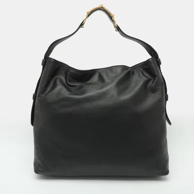 Pre-owned Gucci Beatrix Large Black Leather Tote