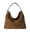 Gucci Large Beatrix Brown Suede Shopping Bag Women In Brown