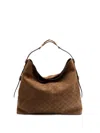 Gucci Large Beatrix Brown Suede Shopping Bag Women In Brown