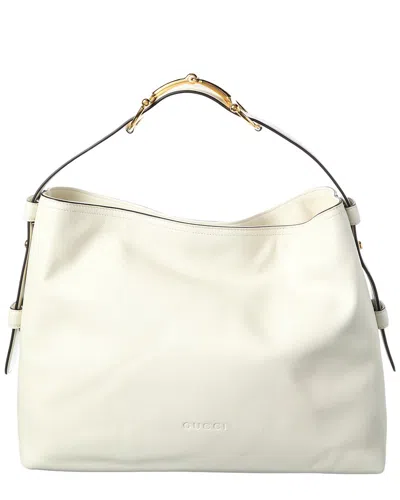 Gucci Beatrix Medium Leather Tote In White