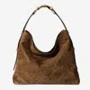 Gucci Large Beatrix Brown Suede Shopping Bag Women In Brown