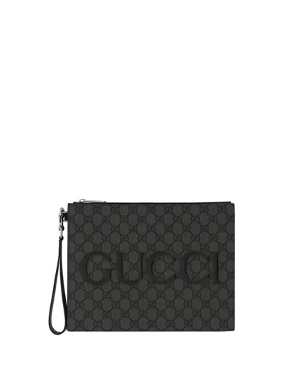 Gucci Beauty Cases In Grey.black/black