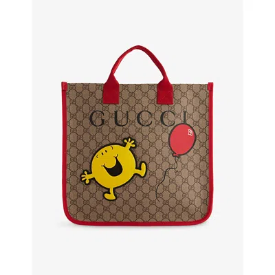 Gucci B.eb/b.h/n.r/b.h/yel Kids Mr. Men Monogram-print Canvas Tote Bag