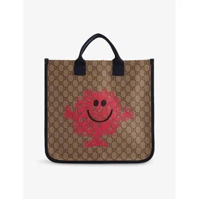 Gucci B.eb.mul/blu/blu/blu Kids Mr. Men Monogram-print Canvas Tote Bag